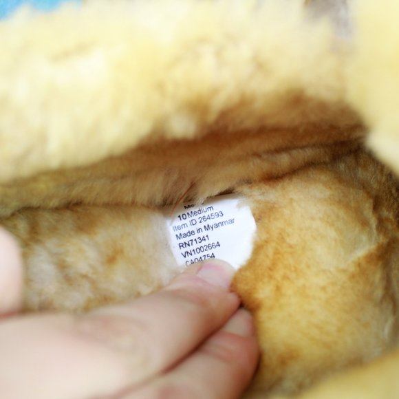 LL Bean Brown Wicked Good Shearling Lined Moccasin Slippers Size 10 M - Picture 7 of 9